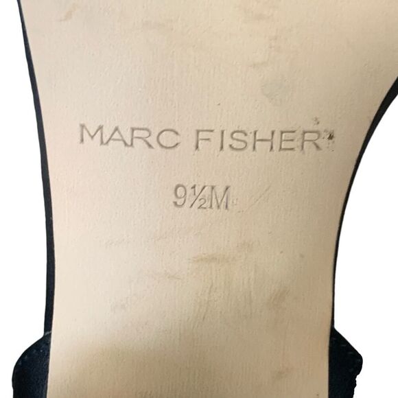 Marc Fisher Quilon Studded Heeled Sandal Women's Block T-Strap Black Size 9 1/2 - Picture 11 of 12